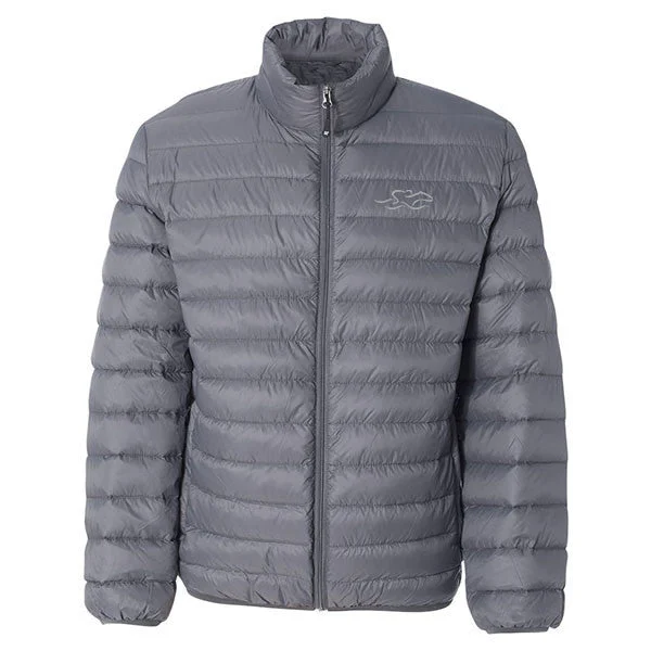 Men's lightweight raincoat-Packable Down Puffer Jacket - Gray