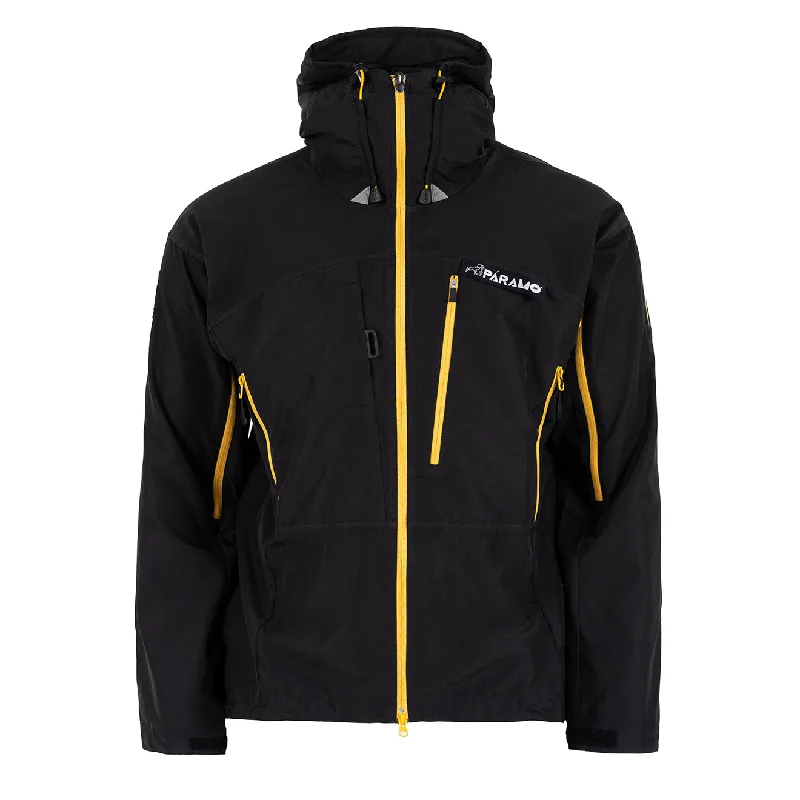 Men's high-performance fleece jacket-Paramo Enduro Jacket Black / Gold Zips