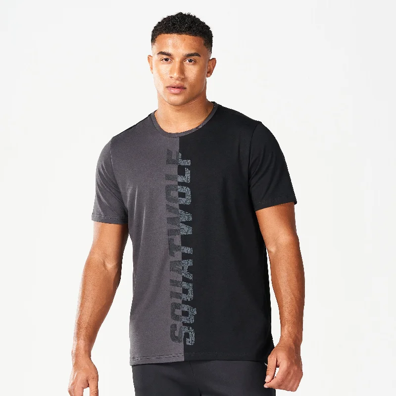 Men's nerd t-shirt-Split Logo Tee - Black