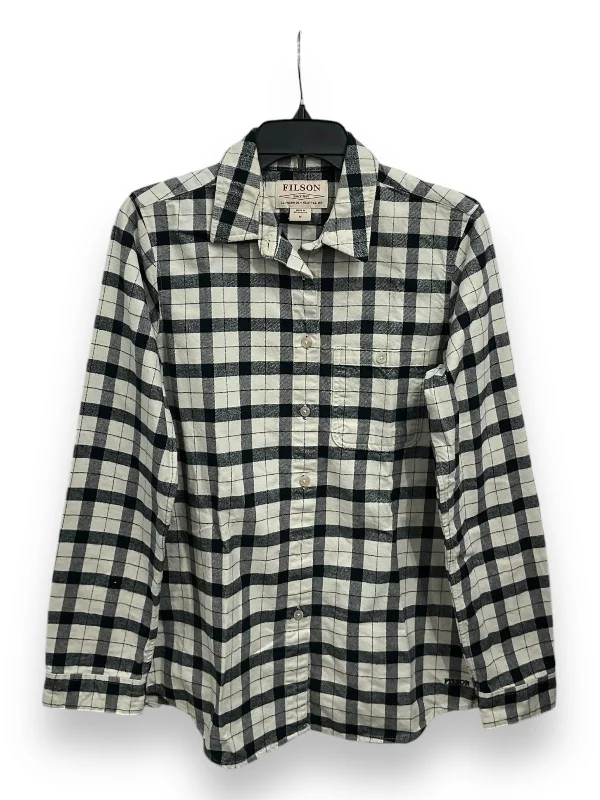 Men's sustainable softshell jacket-Jacket Shirt By Filson In Plaid Pattern, Size: M