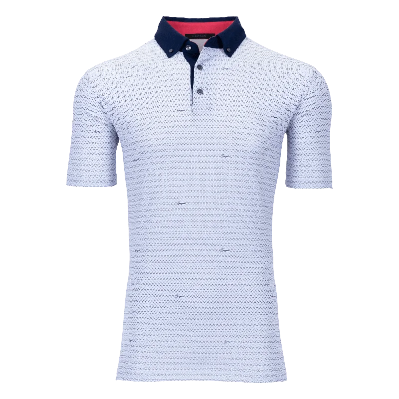 Men's relaxed fit office wear polo shirt-Wind And Water Symbol Polo