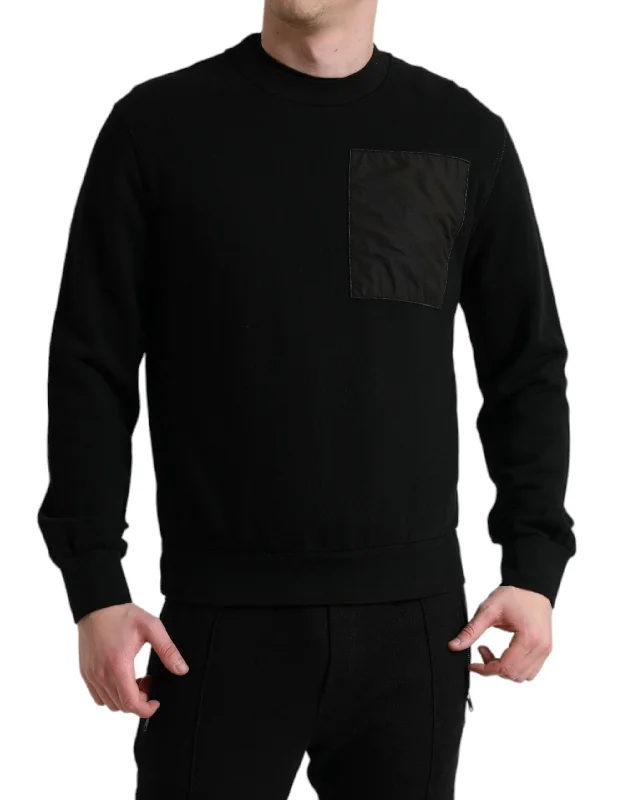 Men's construction sweater-Dolce & Gabbana Elegant Crew Neck Cotton Blend Men's Sweater