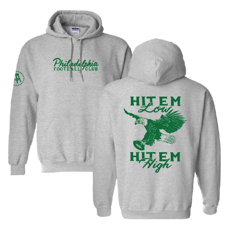 Men's fashion-forward hoodie-Hit 'Em Low Hit 'Em High Hoodie