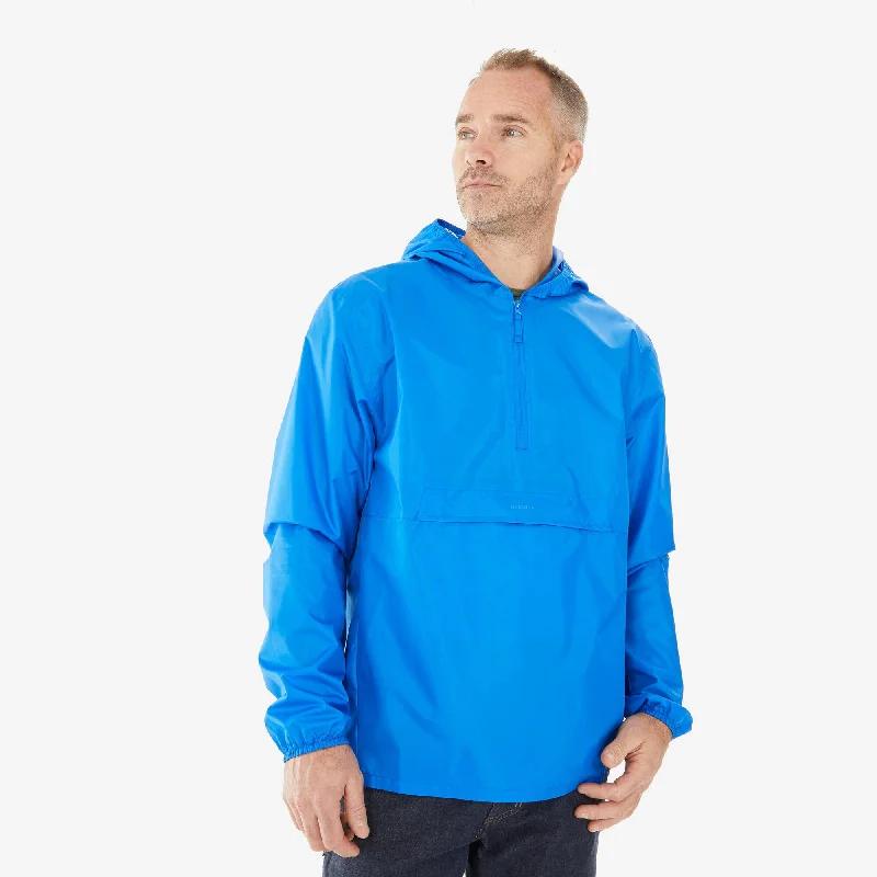 Men's comfortable raincoat-Quechua Men's Raincut Half-Zip Waterproof Rain Jacket