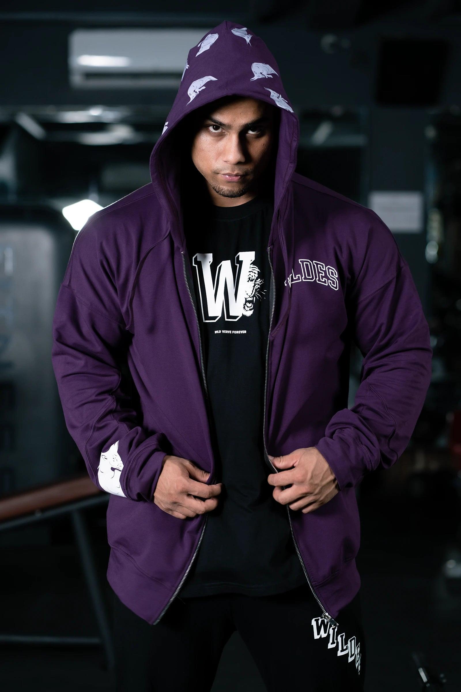 Men's cooling hoodie-BULLFORCE ZIP HOODIE (PURPLE)