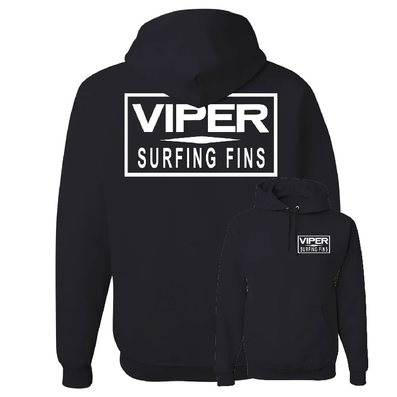 Men's modern hoodie-Viper Surfing Fins Bar Logo Hooded Pullover Sweatshirt