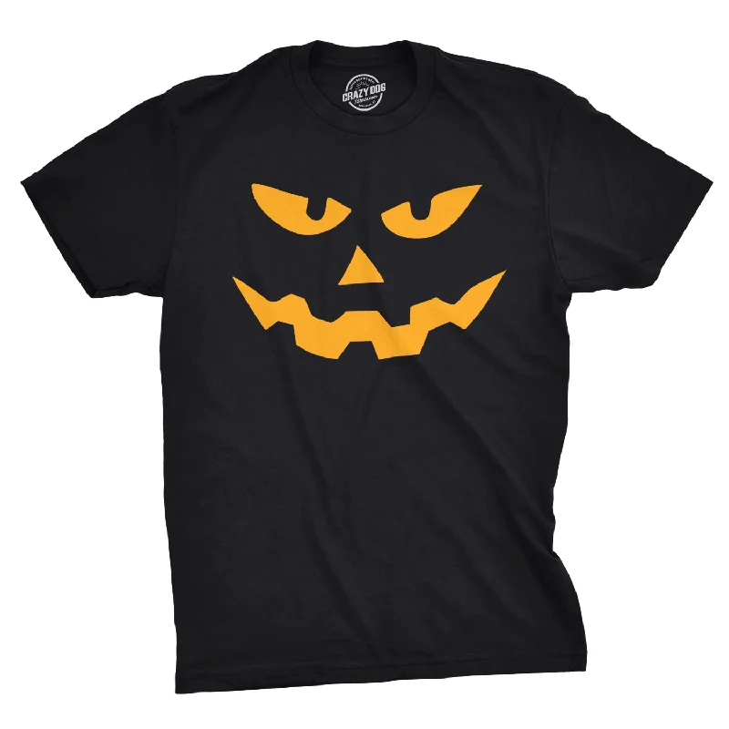 Men's vintage t-shirt-Triangle Nose Pumpkin Face Halloween Men's T Shirt