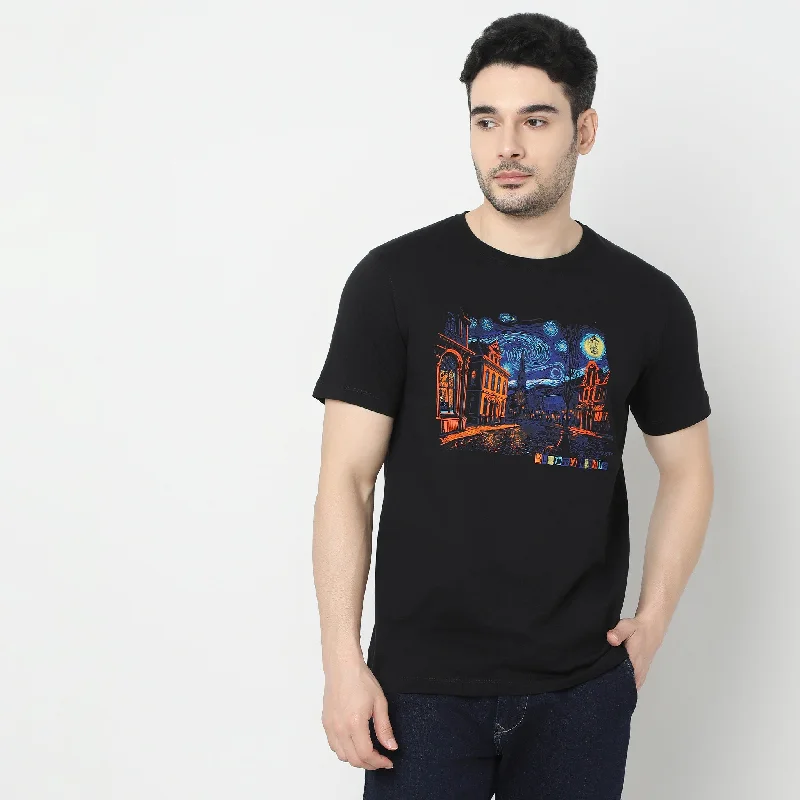 Men's everyday t-shirt-Regular Fit Graphic T-Shirt