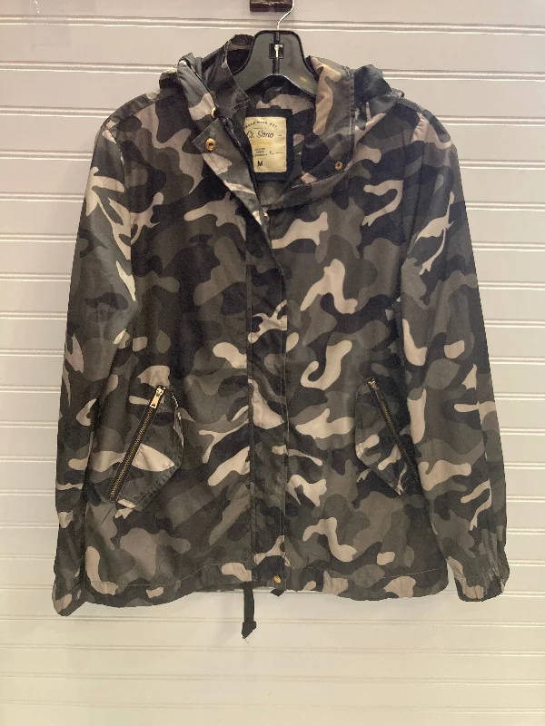 Men's gym performance windbreaker-Jacket Windbreaker By Ci Sono In Camouflage Print, Size: M