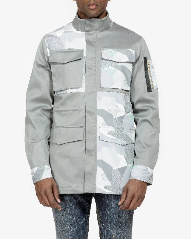 Men's sustainable softshell jacket-Konus Men's M-65 Military Jacket In Grey