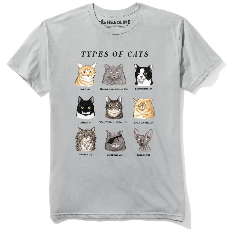 Men's logo t-shirt-Types of Cats T-Shirt