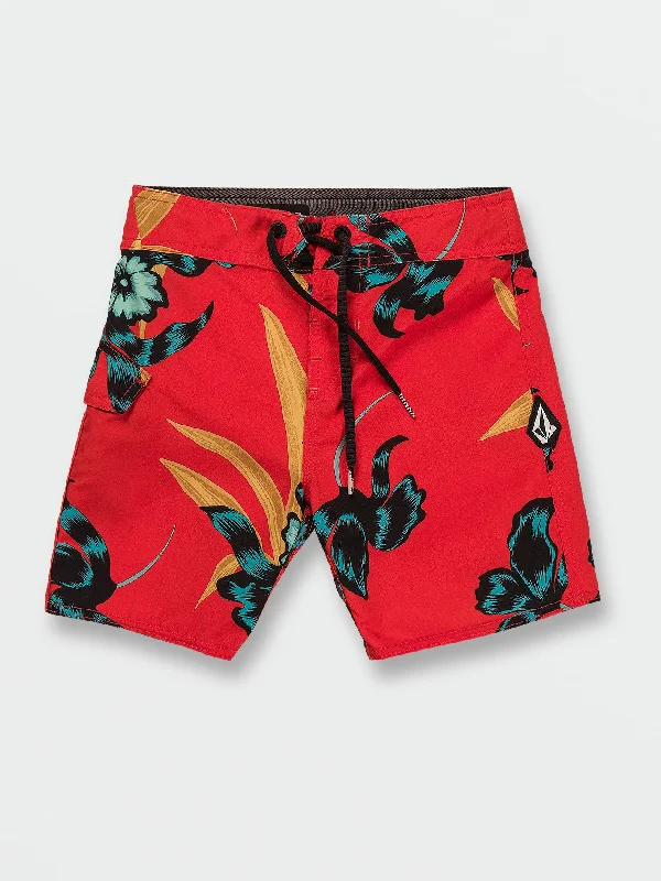 Men's tech-fabric casual shorts-Little Boys Polydactal Mod-Tech Trunks - Sockeye